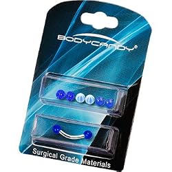 16 Gauge Blue Ball 4 Pair Interchangeable Eyebrow Pack