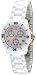 Oniss #ON8206-LRG7 Women's Rose Gold Trim White Ceramic Chronograph Watch