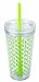 Copco Minimus 24 oz Tritan Insulated Tumbler with Removable Straw - Leak-Resistant Twist-Lock Lid, Double-Wall BPA-Free - Dishwasher Safe Travel Cup for Cold Beverages (Lime Dots)