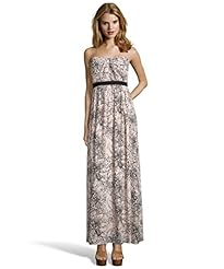 Strapless Chiffon Sweetheart Natural   Waistline Pleated Banding General Print  Dress