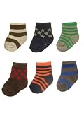Carter's Hosiery Baby-boys Newborn 6 Pack Comp Stars and Stripes Socks, Blue, 3-12 Months