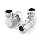uxcell　クイックカプラー　クイックカプラーコネクタ　L形　12mmオススレッド　8mmエアホース用　2個