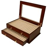Pen Box 26 Fountain Pens Writing Instruments Case Matte Burlwood Finish with Window