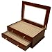 Pen Box 26 Fountain Pens Writing Instruments Case Matte Burlwood Finish with Window