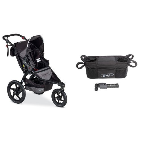 BOB Revolution Flex Stroller, Black and Stroller Handlebar Console with