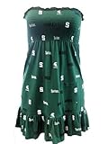 Michigan State University Game Day Ruffled Strapless Dress