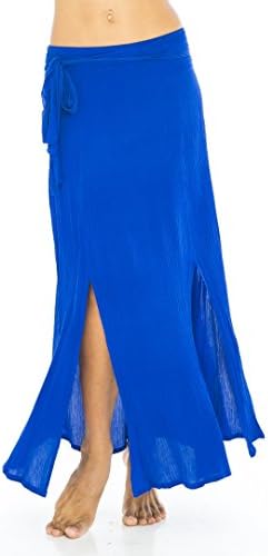 Long Skirt Slit Blue S/M