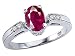 1.09 cts Genuine Ruby and Diamond Ring - 14kt White or Yellow Gold FREE GIFT BAG!