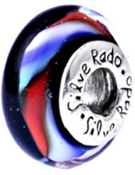 SilveRado (tm) SW06 Murano Glass Night Rhythm Bead / Charm