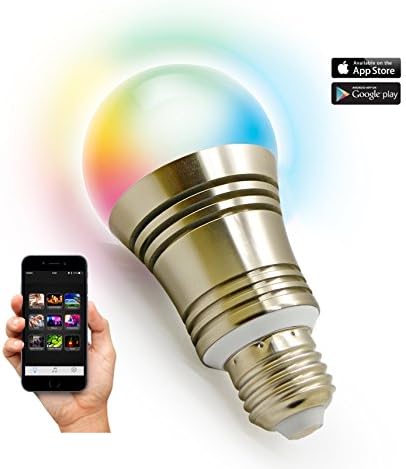 JASGOOD 6.5W Bluetooth LED Smart Light Bulb - Smartphone Controlled Dimmable Multicolored Color Changing LED Lights - Replace original 60 Watt-Works with iPhone, iPad, Android Phone and Tablet (6.5)