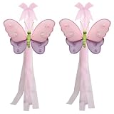 Pink Purple Green Hailey Butterfly Curtain Tieback Pair Set tiebacks holder sheer tie backs nylon nursery bedroom girls room ceiling wall decor wedding birthday party baby bridal shower