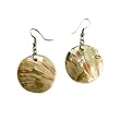 Red Abalone Organic Shell Round Dangle Earrings