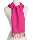 KewlWool Super Soft 100% Cashmere Solid Hot Pink Scarf