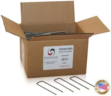 Palmetto Golf 500 Ct 4" 11 Gauge Heavy Duty Metal Professional Metal Sod / Landscape / Garden / Lawn Staple and Fabric Pins / Pegs / Stakes - MADE IN THE USA