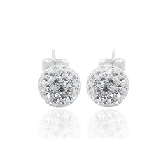 EYS Kugel Ohrstecker 8 mm Silber mit Swarovski Kristallen besetzt