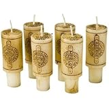 DecoGlow Wine Country Collection 6-Piece Set 3-Inches Wine Cork Candles with Merlot Scent