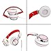 Intone Ms200 Stereo Headsets Strong Low Bass Headphones Earbuds for Smartphones Mp3/4 Laptop Computers Tablet Macbook Folding Gaming Earphones (White/red)