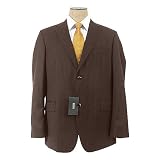 Hugo Boss Mens Single Breasted 2 Button Dark Brown Pinstripe Wool Suit - Size 44R at Hugo Boss