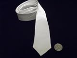 Thin Necktie Skinny Necktie Narrow Tie (White)