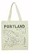 Portland City Map Canvas Grocery Tote Bag