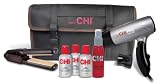 Farouk PM7426 Chi Mini Flat Iron and Mini Pro Low EMF Dryer Collection Gift Set with Free Travel Bag