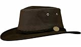 Barmah Foldaway Cooler Australian Leather Hat, Hickory - 1064