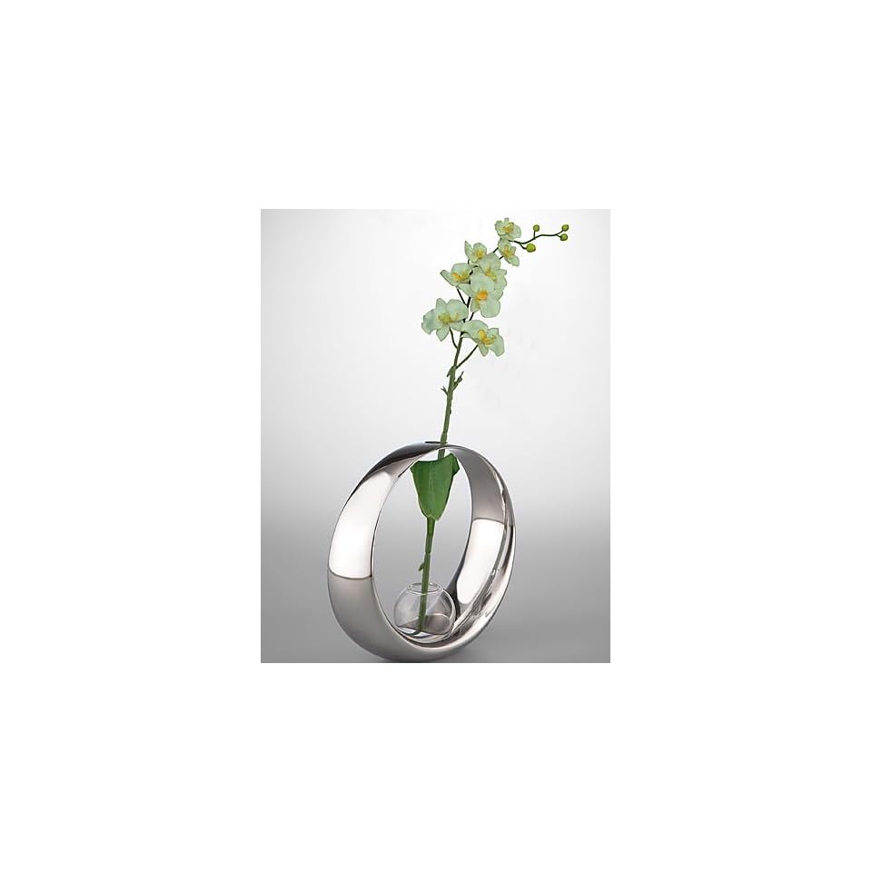 Nambe Globe Bud Vase With Silk Orchid 5in H On Popscreen
