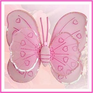 Pink Double Layered Butterfly Wings!