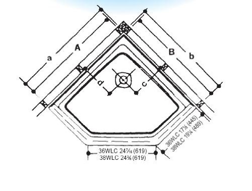 Crane Plumbing 36WLC-WH Cascade Shower Floor (Neo-Corner), White