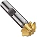 Niagara Cutter CH126 Single Angle Shank Type Chamfering Cutter, High Speed Steel, TiN Coated, Weldon Shank, 45 Degree Angle, 3/4" Cutter Diameter, 8 Tooth, 3/16" Width