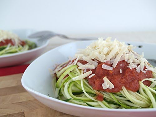 Zucchini Noodle Maker and Veggie Spiralizer (Vegetable Julienne Cutter) - Includes Gluten Free Pasta Recipes Cookbook, Best for Low Carb Diet - Get This Spiral Slicer to Make Zoodles, Vegetarian Spaghetti and Paleo Pasta Like a Pro