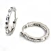 Sterling Silver Hoop Earrings with Clear CZ - Size: 3mm x 17mm
