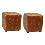 IMAGE OF Safavieh Furniture HUD4024C-SET2 Kristof Ottomans Set Ottoman