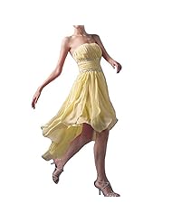 Crystal Pleated Lace-Up Crystals  High-Low-Hem Chiffon/Polyester Homecoming Dress/Prom Dress/Party Dress  With Ruffles