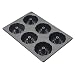 Focus Foodservice Commercial Bakeware 6 Count 3-7/8-Inch Non-Stick Fluted Mini Tube Cake Pan