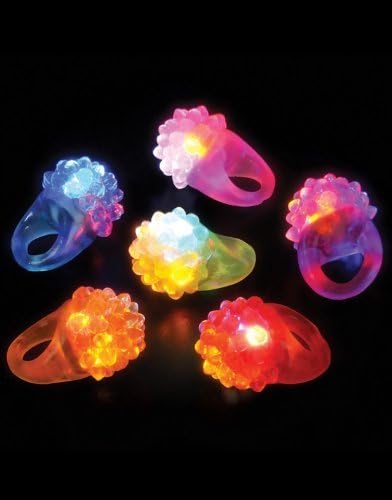 Kocopoo LED Flashing Bumpy Rings,Light Up Toys,Soft Plastic Crystal Star For Children, Christmas(40 pieces)