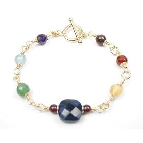 Fancy Faceted Chakra Bracelets: Garnet, Carnelian, Citrine, Aventurine,... by