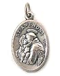 Saint Francis - Saint Anthony Two-sided Oxidized Medal - MADE IN ITALY