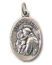 Saint Francis - Saint Anthony Two-sided Oxidized Medal - MADE IN ITALY