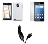 Samsung Infuse 4G - SGH-i997 - (AT&T) Premium Combo Pack - White Rubberized Shield Hard Case Cover + Atom LED Keychain Light + Case Opener + Screen Protector + Car Charger