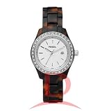 Fossil Women’s ES2680 Faux Tortoise Plastic Bracelet White Glitz Analog Dial Watch Reviews