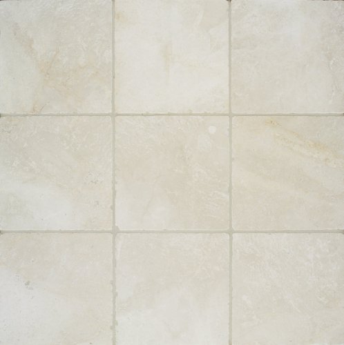 Arizona Tile Tumbled Marble Tile, 4-by-4-Inch, Crema Marfil  –  Includes 5-Square Feet