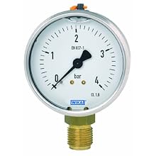 WIKA Commercial Pressure Gauge with ABS Plastic Case and Copper Alloy Wetted Parts