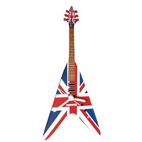 Gibson Flying V Wall Clock - Union Jack - G18