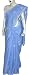 Embroidered Saree Cotton Chikan Work Blue