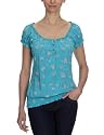 edc by ESPRIT Damen T-Shirt Regular Fit, gebl&uuml;mt 032CC1K048