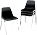 HON 10014BLK Stackaways Seating Shell Chairs, Black with Chrome Frame, Four/carton