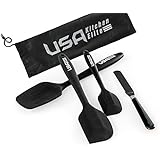 Silicone Spatula Set With Butter Knife By USA Kitchen Elite - Premium Quality - Perfect all Sorts of Cooking Including Mixing, Flipping, Scraping and Baking