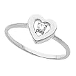 Platinum Diamond Heart Promise Ring - 0.04 Ct.