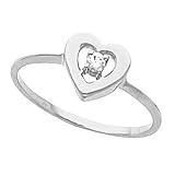 Platinum Diamond Heart Promise Ring - 0.04 Ct.